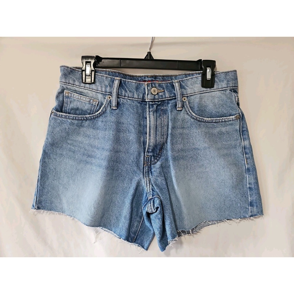 Lucky Brand Shorts Womens 4/27 Blue 90s Midi Short Cut Off Distressed Preppy Raw